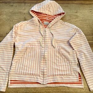 Columbia Pink and White Striped Hoodie